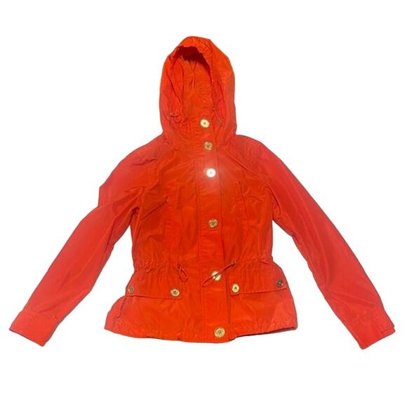 Michael Kors Wind Breaker Jacket with Hood Orange Size Small - Picture 2 of 11